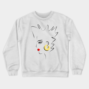 Portrait of a girl in a minimalistic linear style. Crewneck Sweatshirt